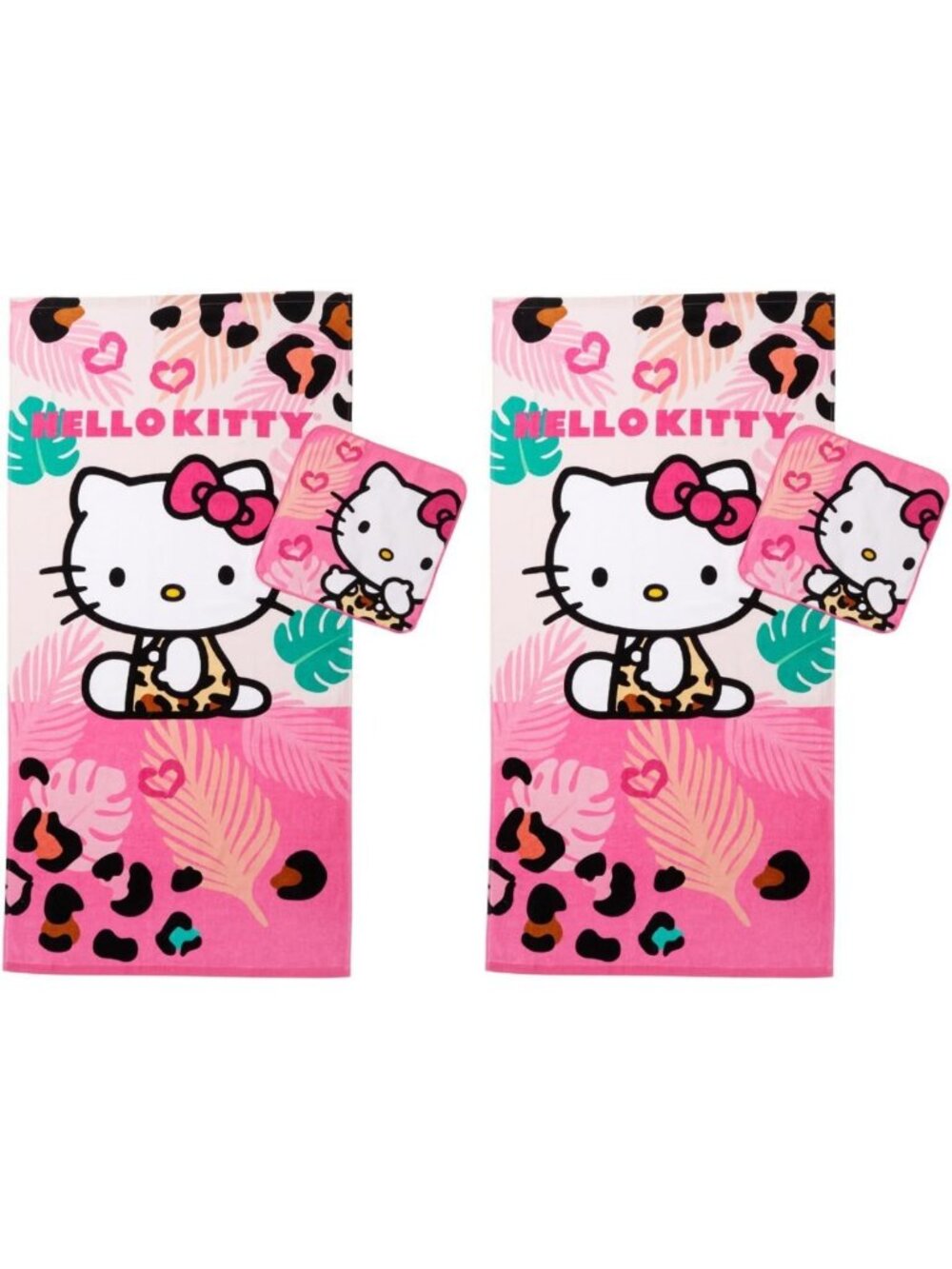 Soft Absorbent Cotton Terry Towel Set for Kids - Bath, Pool & Beach, 2-Piece